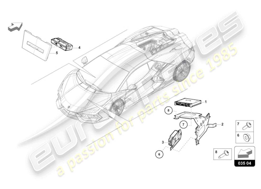 lamborghini revuelto coupe (2024) communication box part diagram