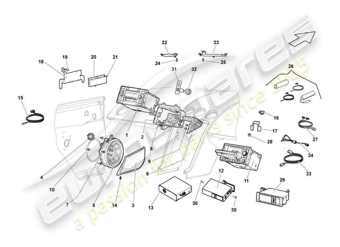 lamborghini lp560-4 coupe fl ii (2013) control unit for infor- mation electronics part diagram