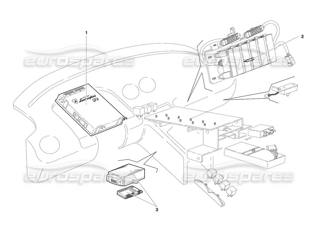 lamborghini diablo se30 (1995) electrical system (valid for canada - january 1995) parts diagram