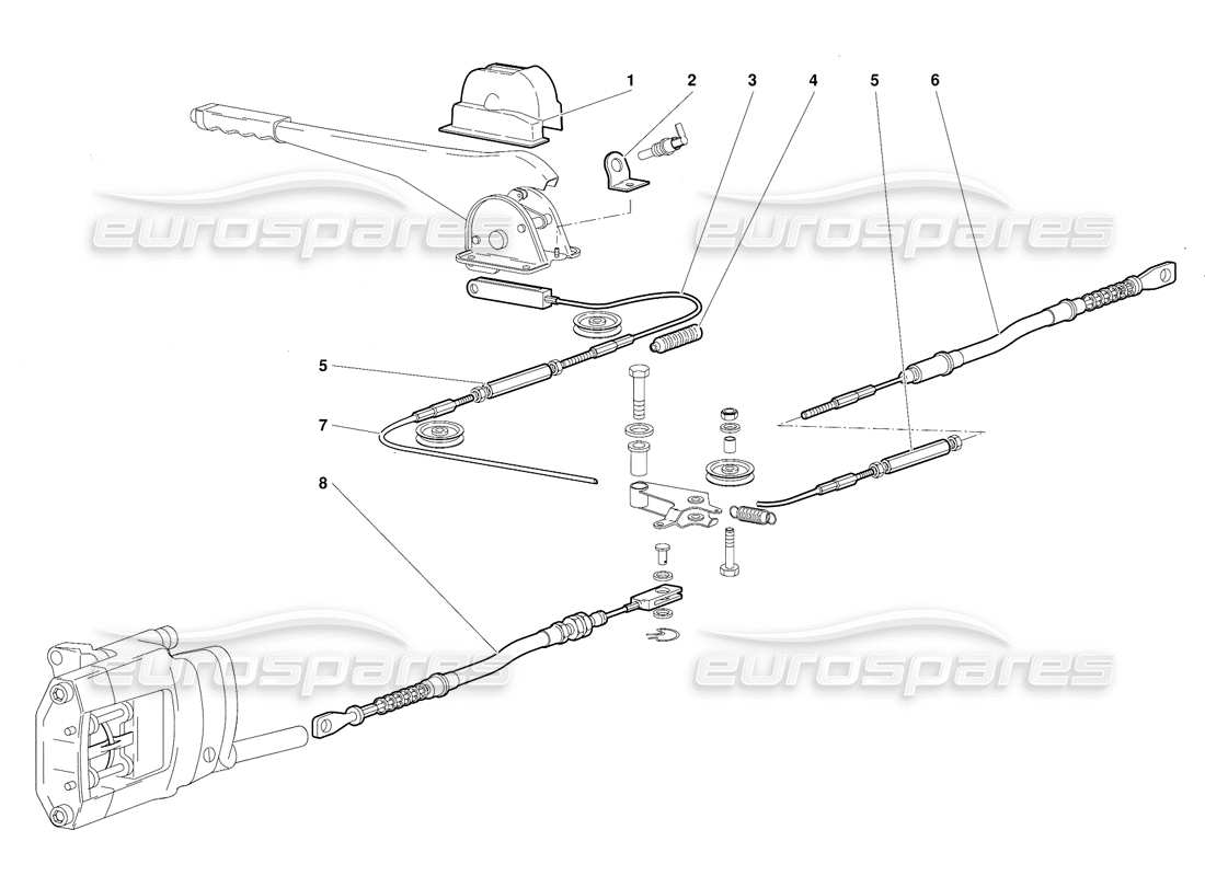 lamborghini diablo (1991) handbrake (valid for australia version - october 1991) parts diagram