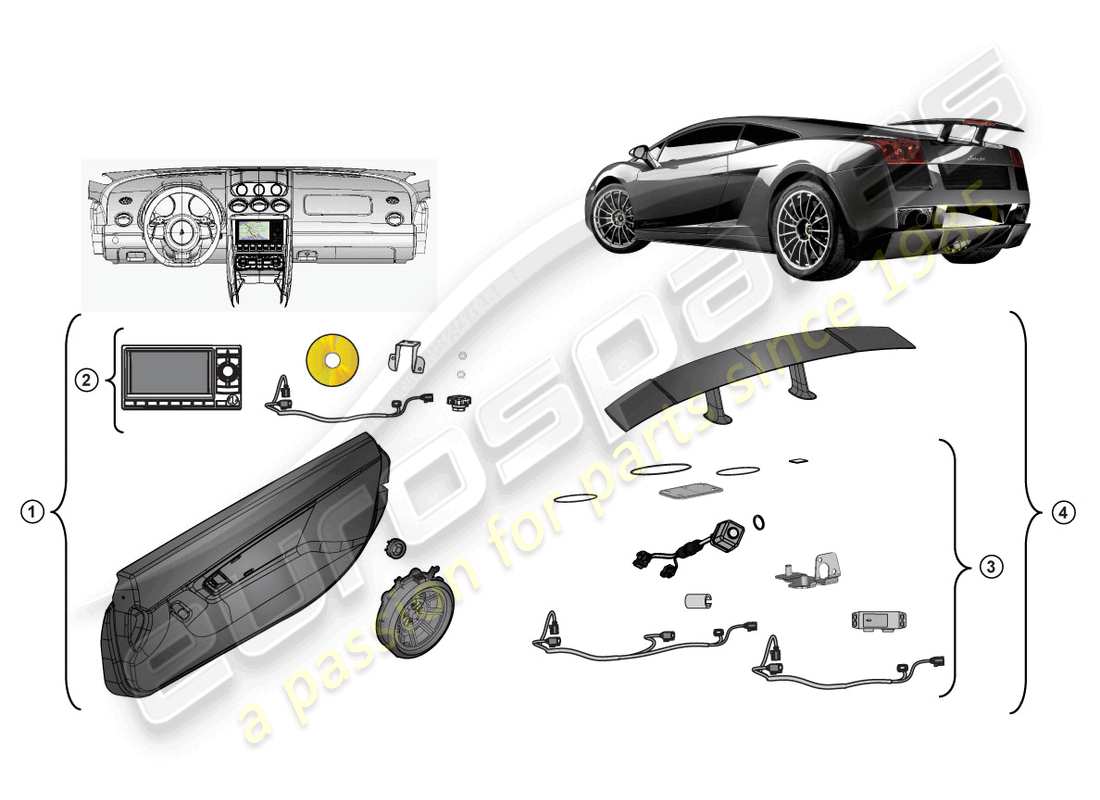 lamborghini lp570-4 sl (accessories) retrofit kit part diagram