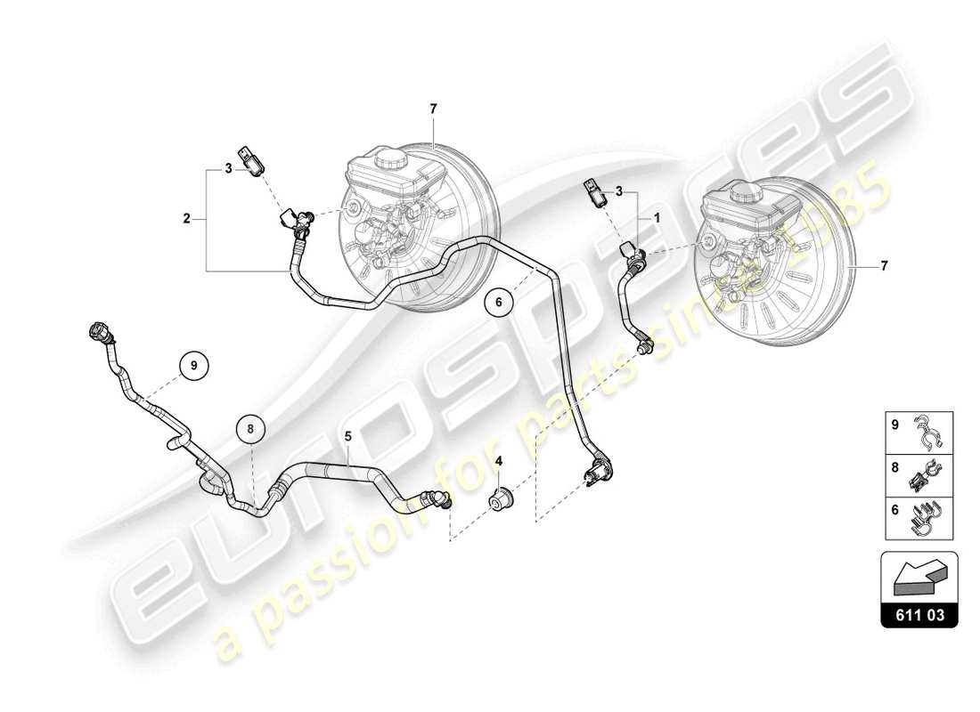 lamborghini urus (2019) vacuum hoses for brake servo parts diagram