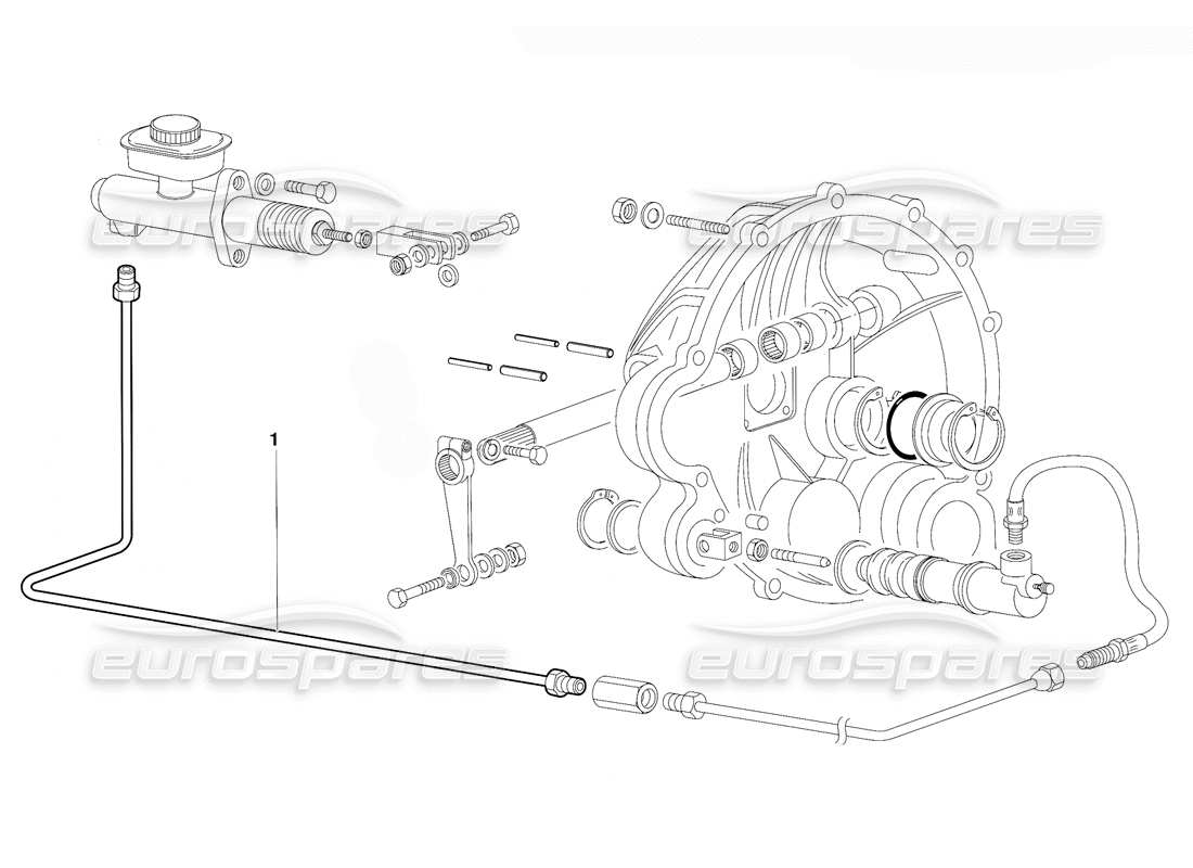 lamborghini diablo (1991) clutch control levers (valid for australia version - october 1991) parts diagram