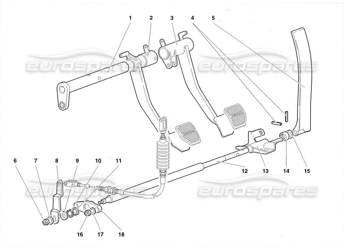 lamborghini diablo roadster (1998) pedals (valid for uk 1998) part diagram