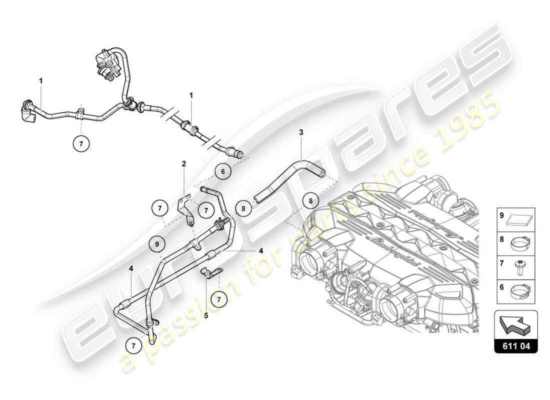 lamborghini 2022 (lp770-4 svj coupe) vacuum hoses parts diagram