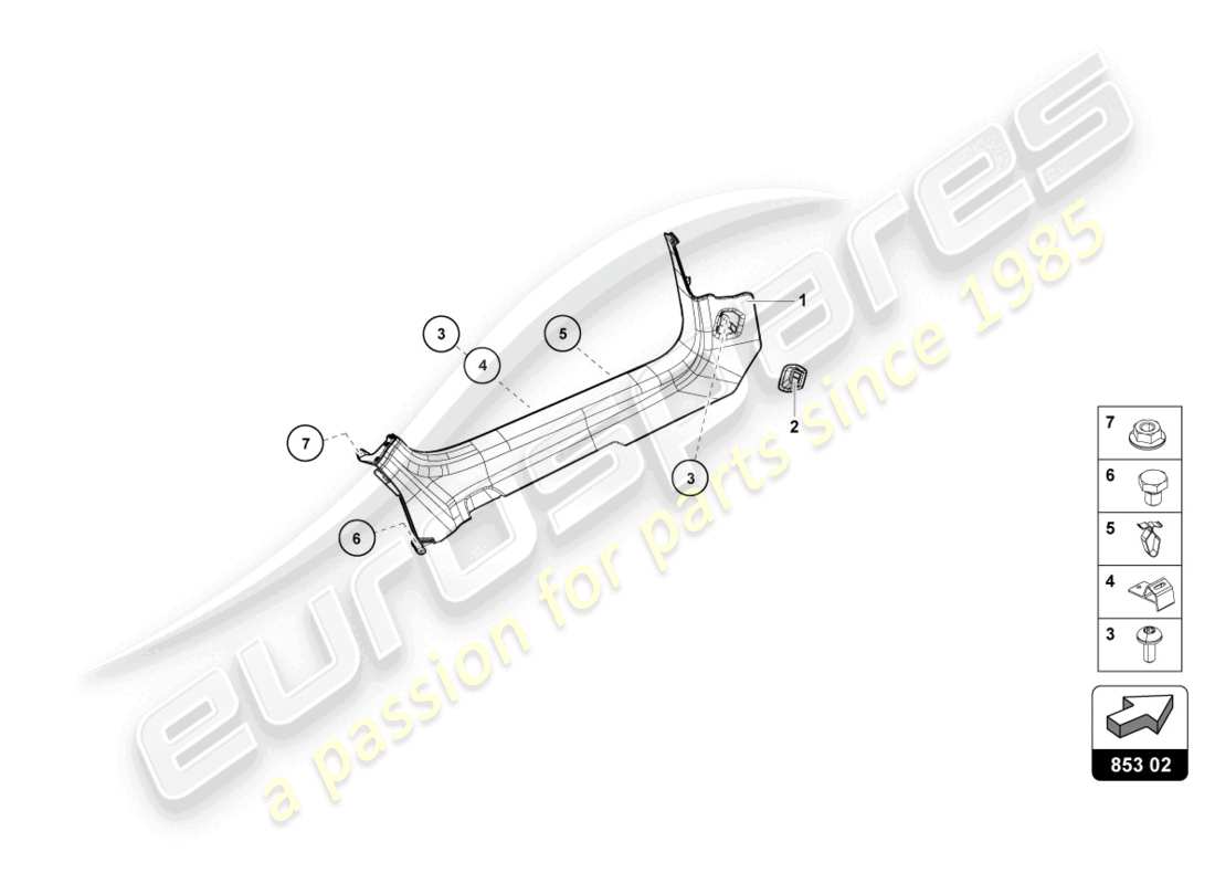 lamborghini evo spyder (2023) side member part diagram