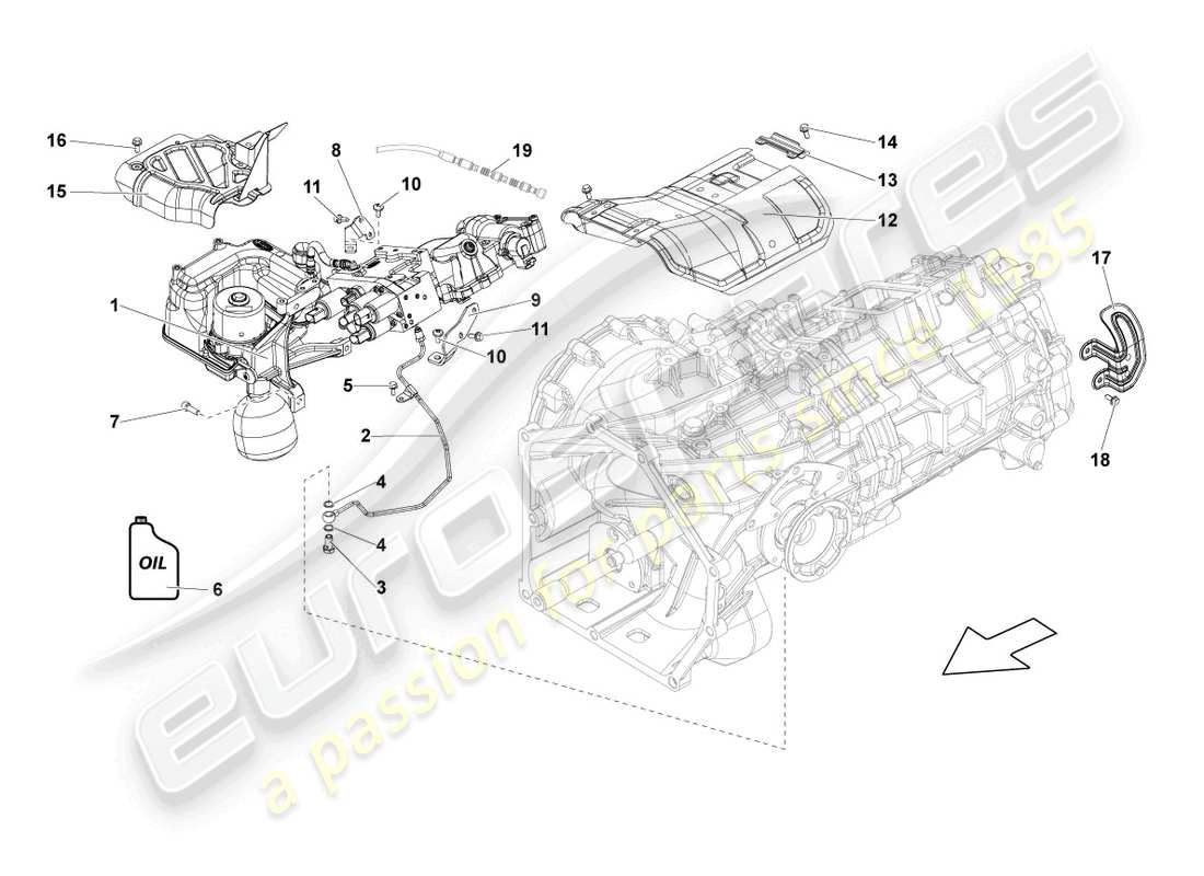 lamborghini lp560-4 spider (2012) gear selector part diagram