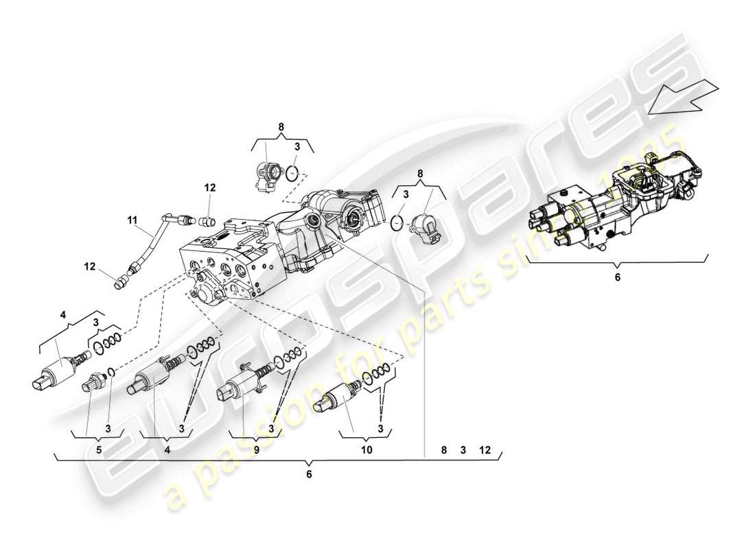 lamborghini lp570-4 spyder performante (2013) valve unit part diagram