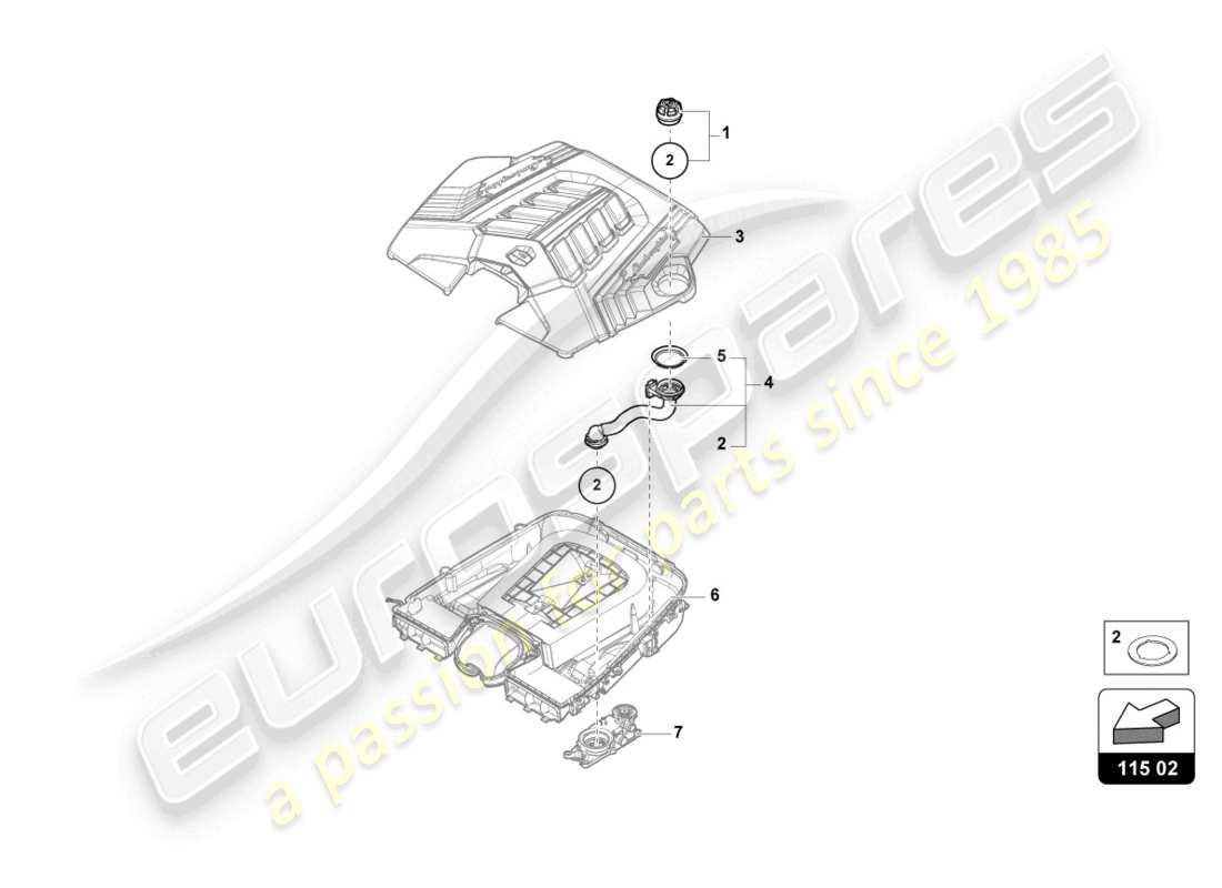 lamborghini urus performante (2023) sealing cap part diagram