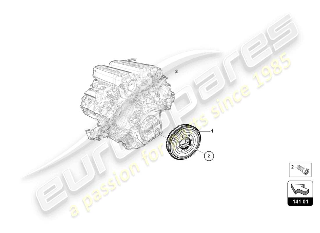 lamborghini sto (2023) dual-mass flywheel part diagram