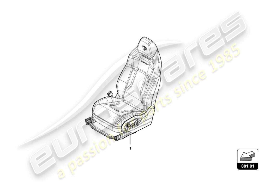 lamborghini urus performante (2023) seat, complete front part diagram