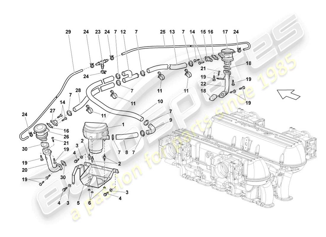 lamborghini lp640 coupe (2010) secondary air pump part diagram