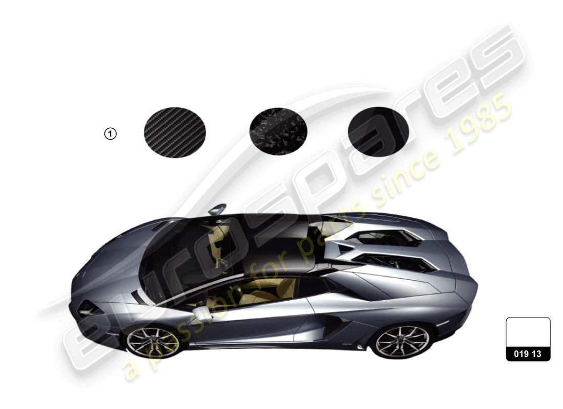 lamborghini aventador ultimae roadster (accessories) hardtop part diagram