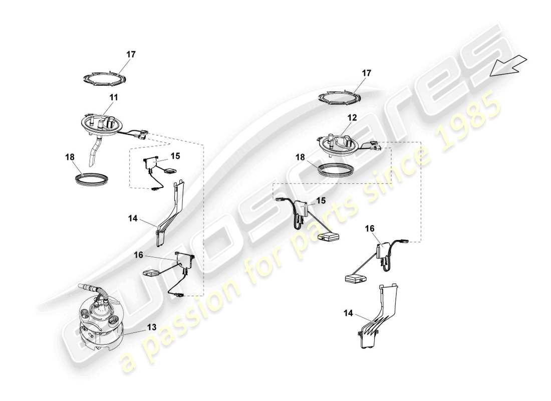 lamborghini lp560-4 spider (2012) fuel delivery unit and sender for fuel gauge part diagram