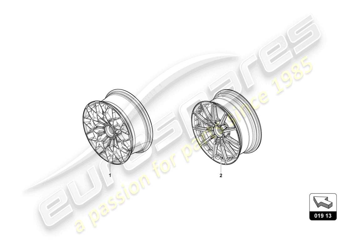 lamborghini huracan sto (accessories) aluminium rim part diagram