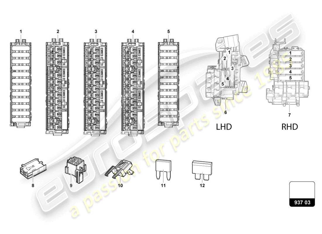 lamborghini urus performante (2023) fuses driver side part diagram