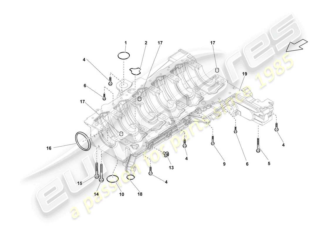 lamborghini lp560-4 spider (2012) securing components and seals part diagram