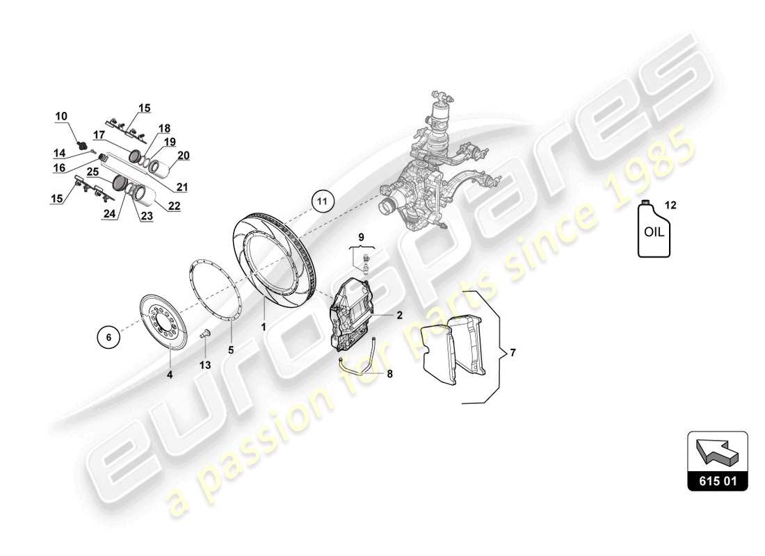 lamborghini super trofeo (2015) front brakes discs part diagram