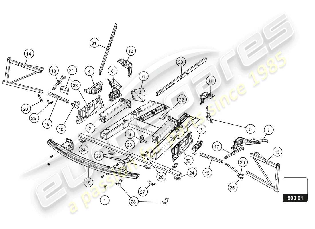 lamborghini 2022 (super trofeo evo 2) front frame outer elements part diagram