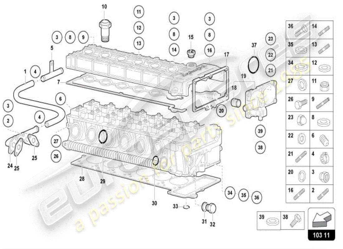 lamborghini diablo vt (1999) left head accessories parts diagram