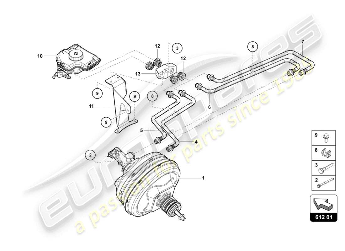 lamborghini sian roadster (2021) brake servo part diagram