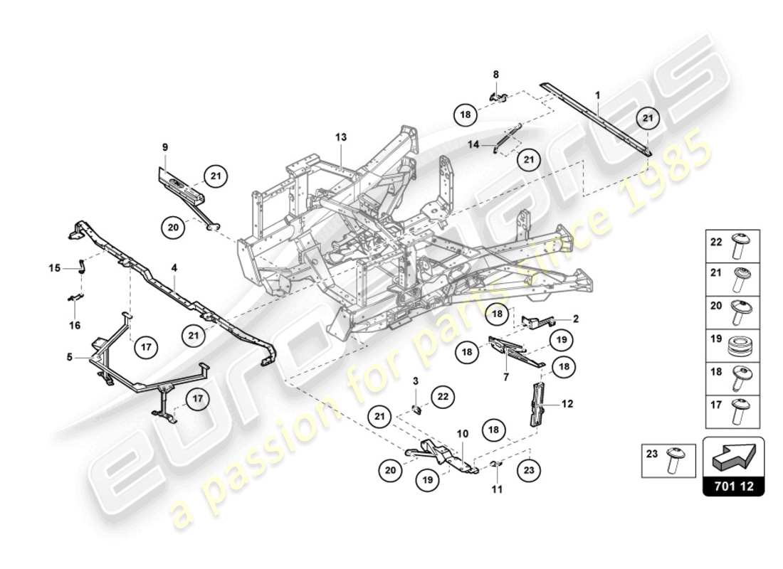 lamborghini sian roadster (2021) trim frame rear part part diagram