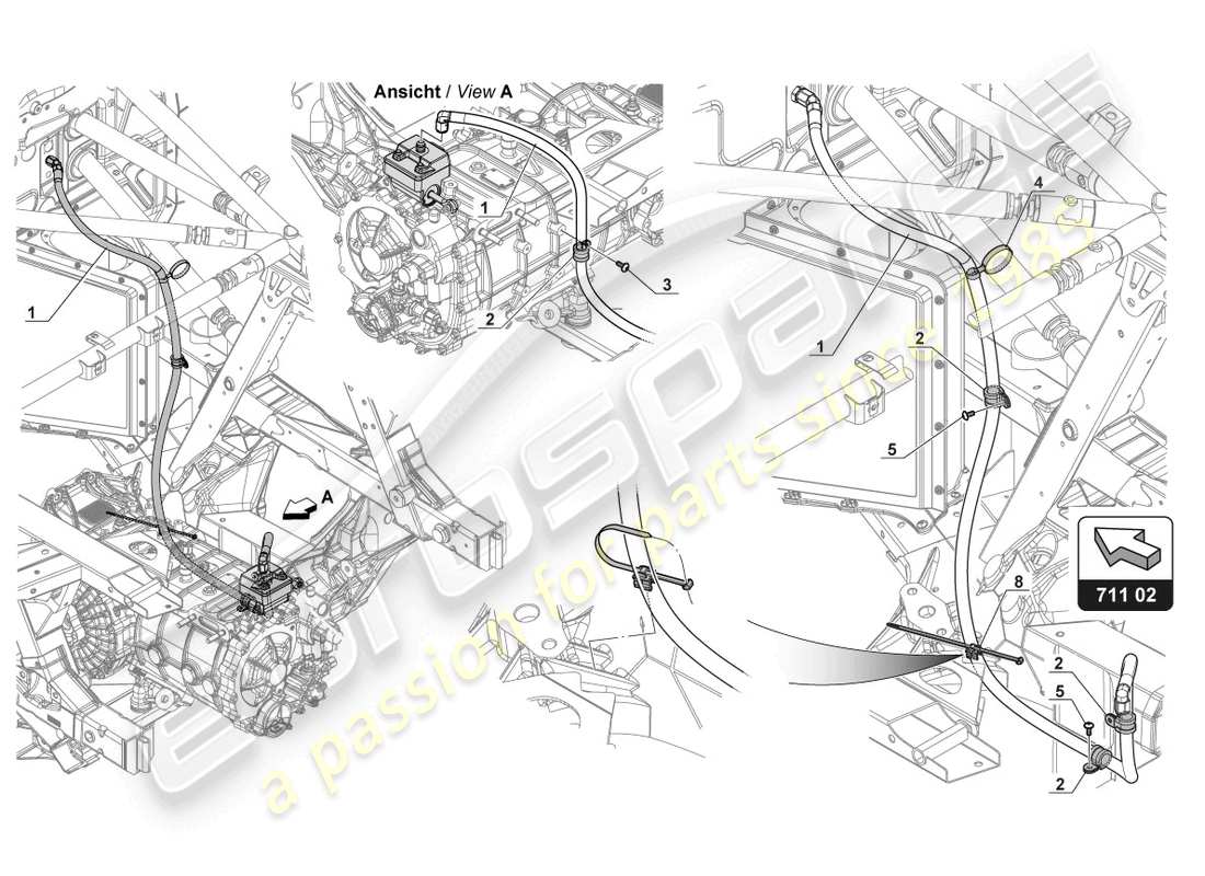 lamborghini 2018 (gt3 evo) hoses part diagram