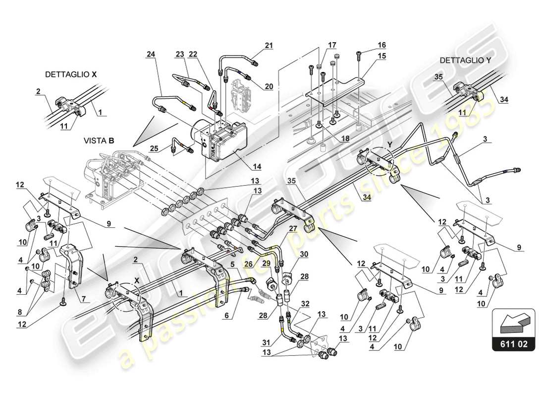 lamborghini 2017 (gt3) brake lines part diagram