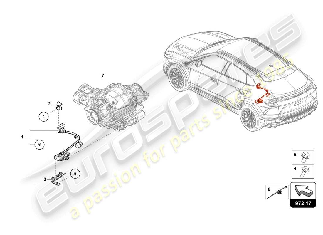 lamborghini urus performante (2023) adapter cable loom part diagram