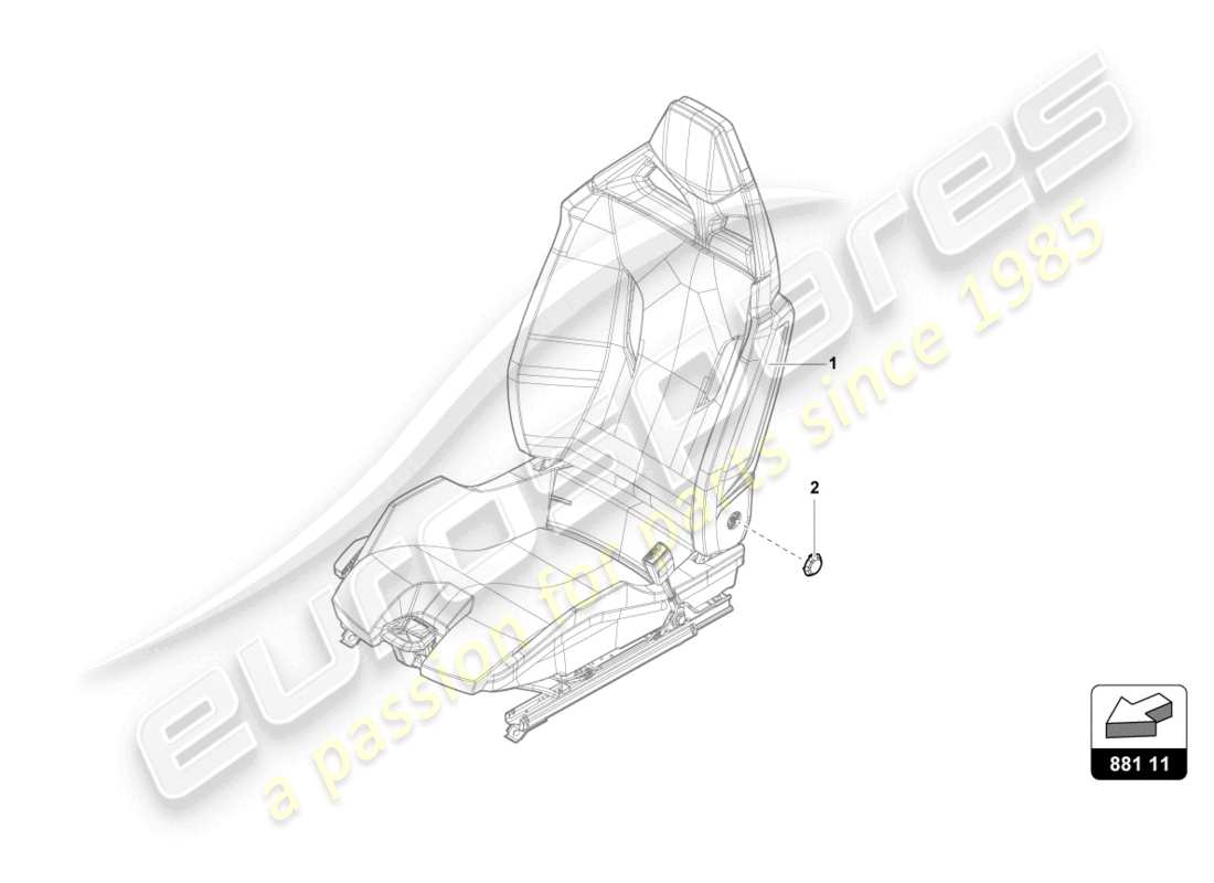 lamborghini evo spyder (2022) repair kit for seat part diagram