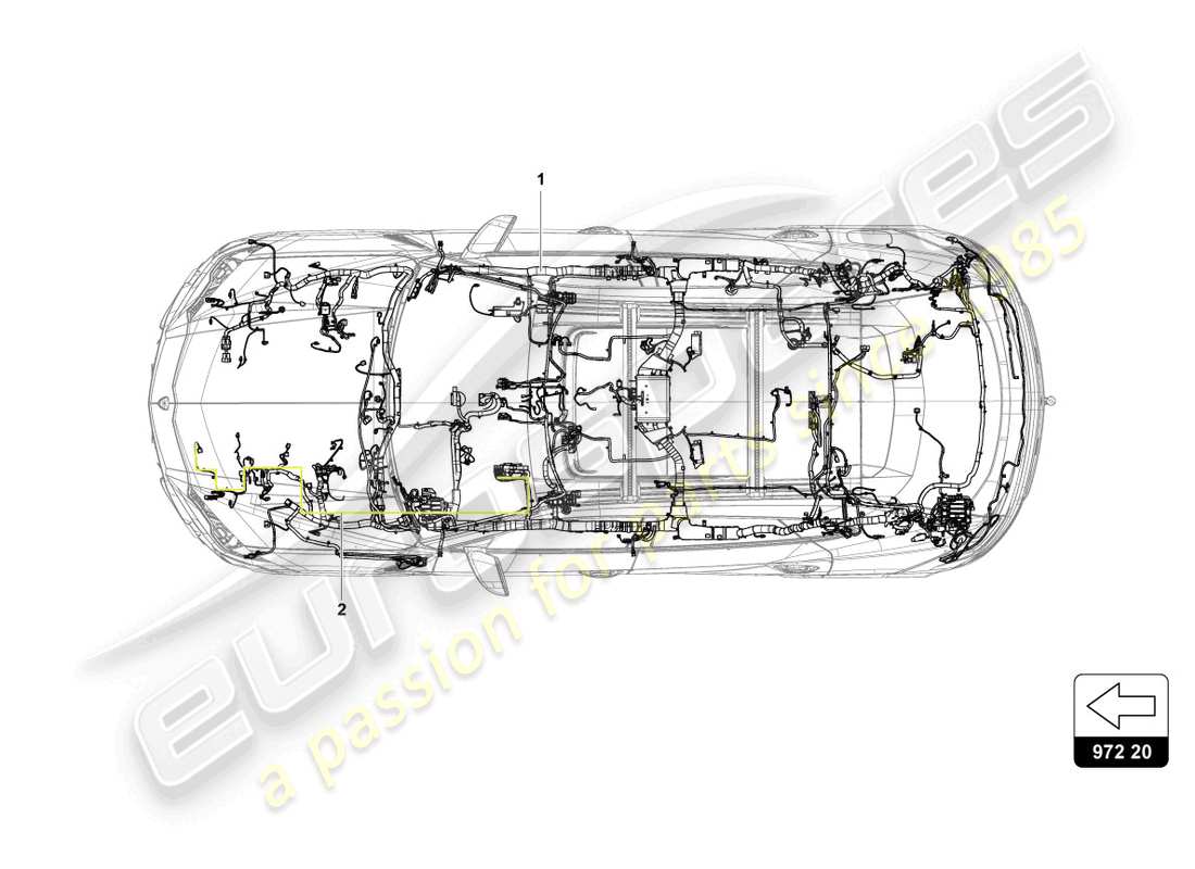 lamborghini urus performante (2023) wiring harness for interior part diagram