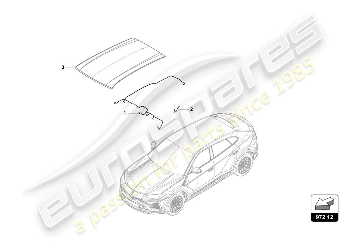 lamborghini urus performante (2023) roof wiring harness part diagram