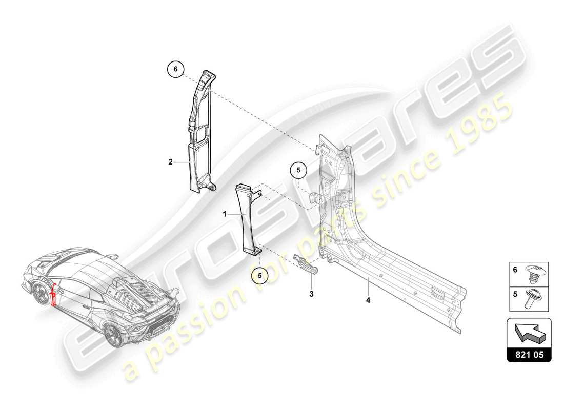 lamborghini sto (2021) wing front parts diagram