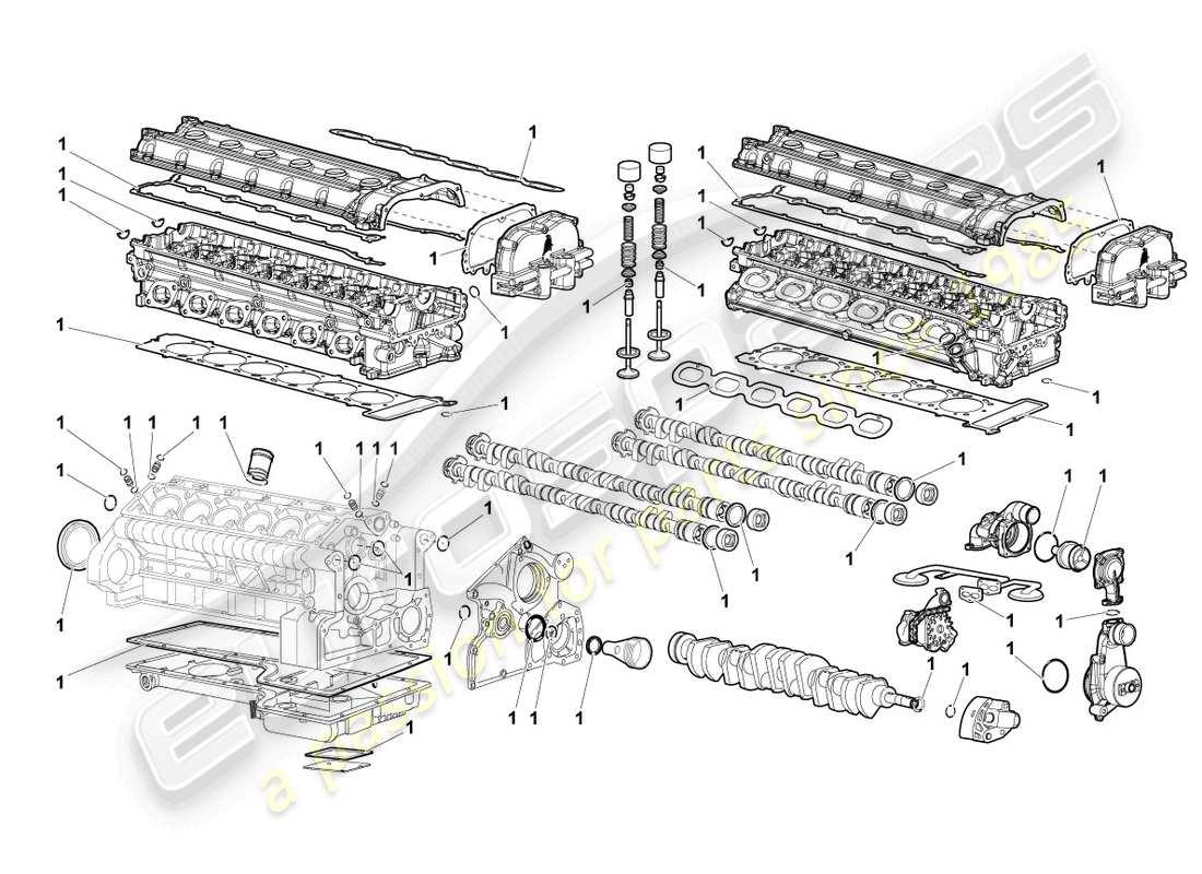 lamborghini lp640 roadster (2008) gasket set for engine part diagram