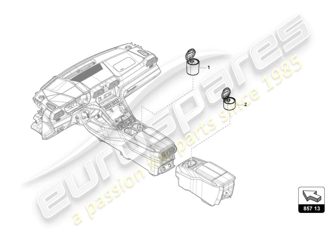 lamborghini urus performante (2023) ashtray part diagram