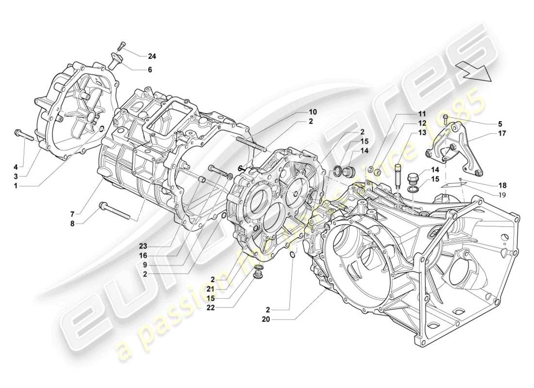 lamborghini lp560-4 spyder fl ii (2013) gear housing parts diagram