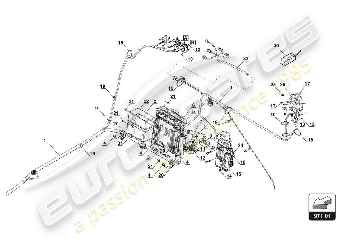 lamborghini 2017 (gt3) electrics interior part diagram