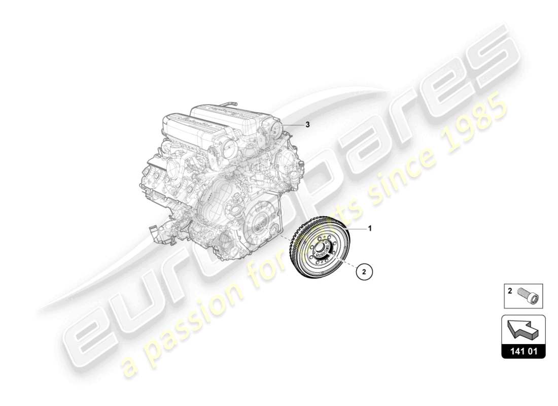 lamborghini 2023 (evo coupe) dual-mass flywheel part diagram