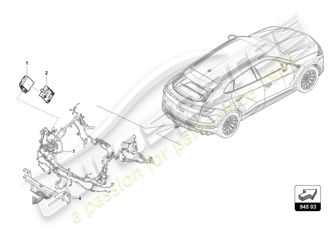 lamborghini urus performante (2023) electrical parts for trailer towing part diagram