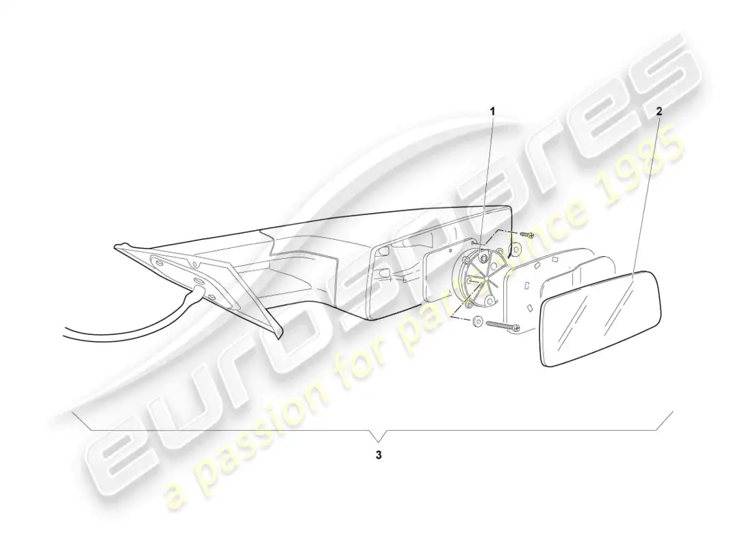 lamborghini murcielago coupe (2003) exterior mirror parts diagram