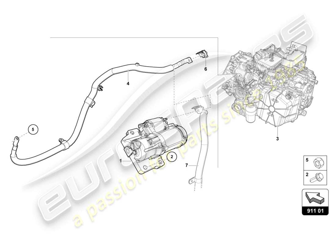 lamborghini sterrato (2024) starter part diagram