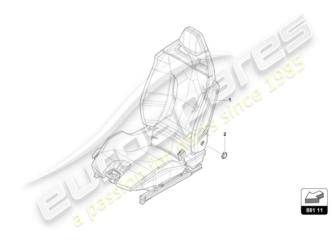 lamborghini 2023 (evo coupe) repair kit for seat part diagram