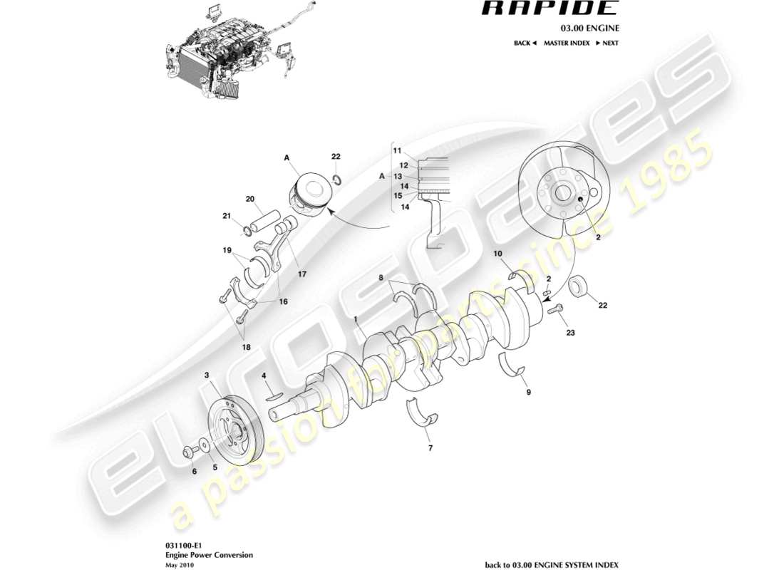 aston martin rapide (2010) power conversion part diagram