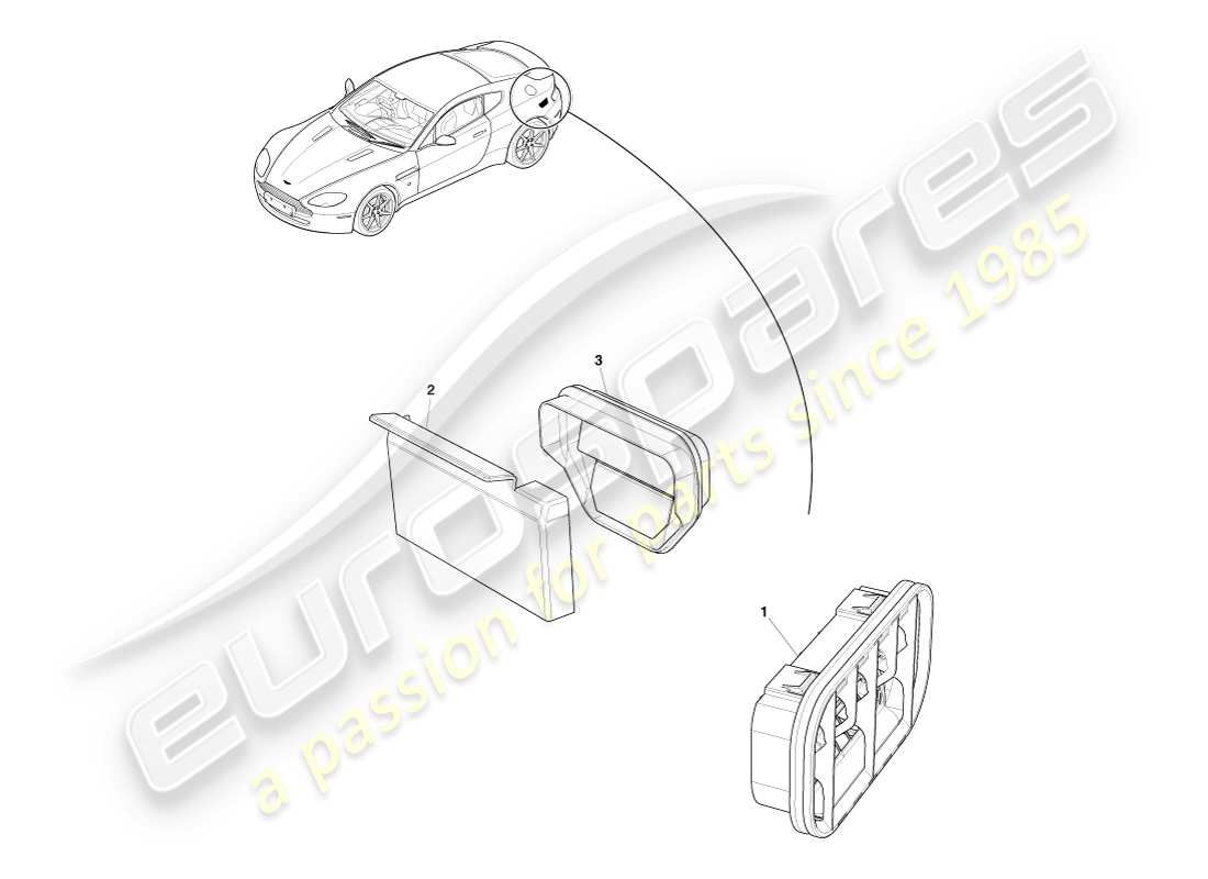 a part diagram from the aston martin v8 vantage (2007) parts catalogue