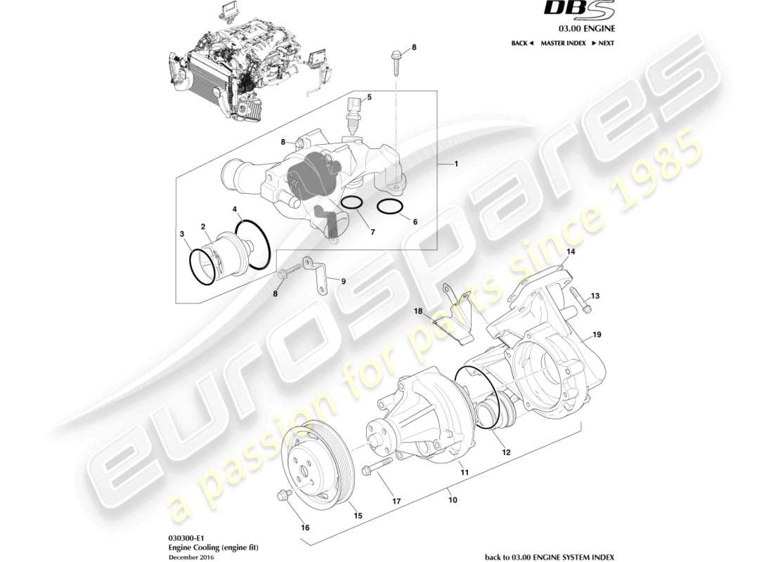 aston martin dbs (2010) engine cooling part diagram