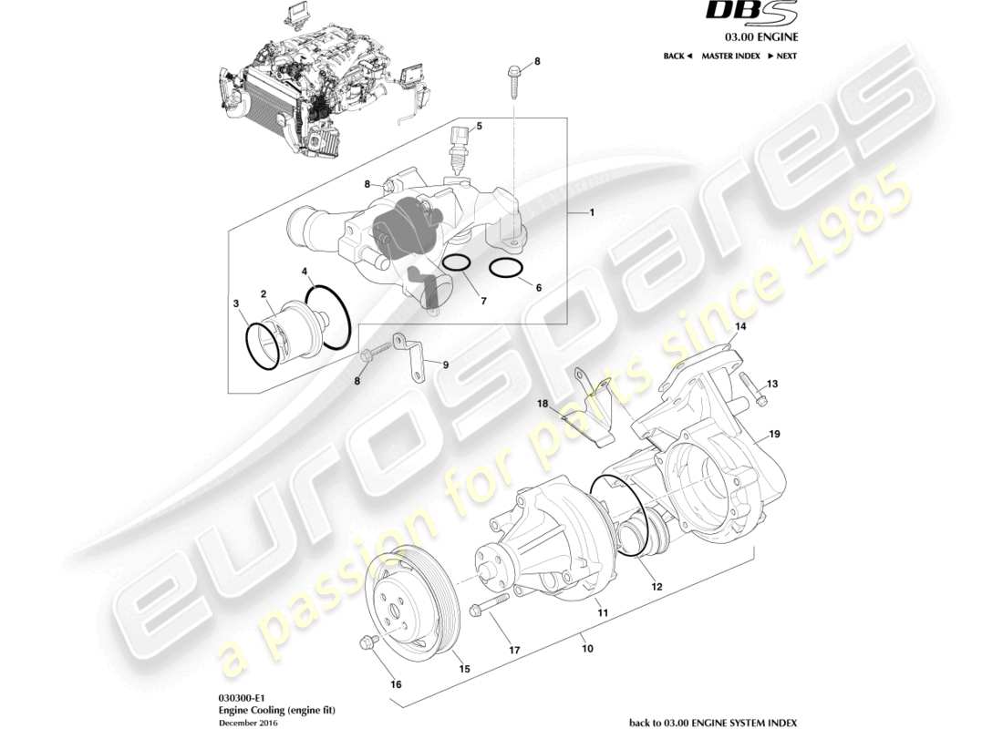 aston martin dbs (2012) engine cooling part diagram