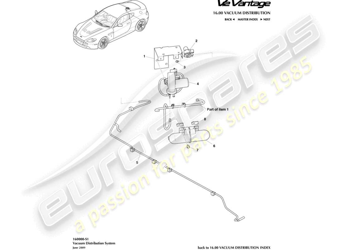 aston martin v12 vantage (2013) vacuum distribution part diagram