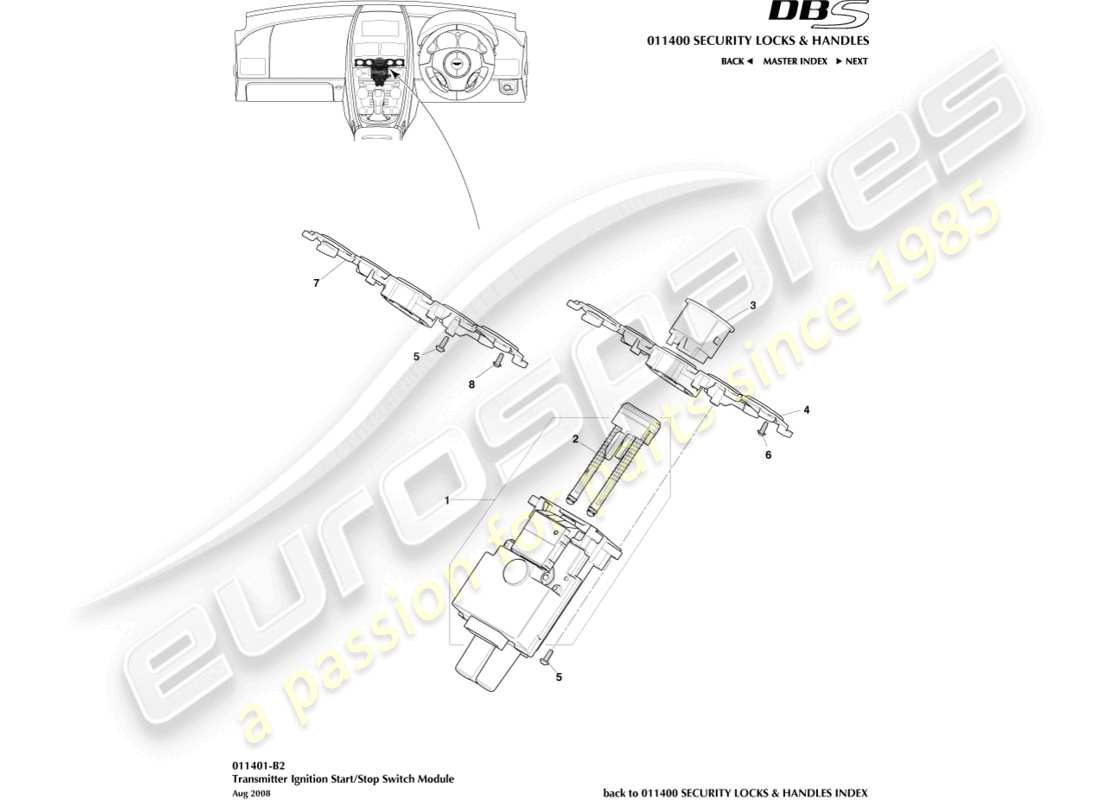 a part diagram from the aston martin dbs parts catalogue