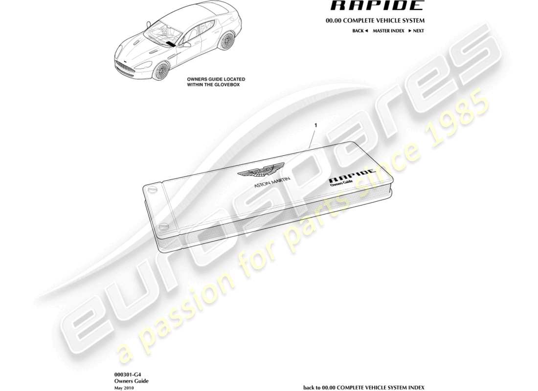 aston martin rapide (2010) owners guide part diagram