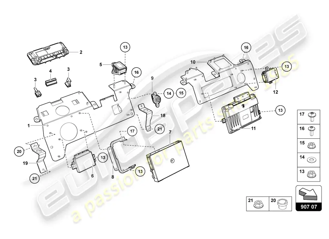 lamborghini lp700-4 roadster (2015) electrics parts diagram
